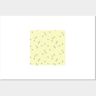 Scattered Dots Minimalist Geometric Pattern - Cute Pastel Yellow Posters and Art